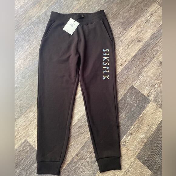 SikSILK Men’s Embroidered Floral Track Pant - Picture 1 of 9